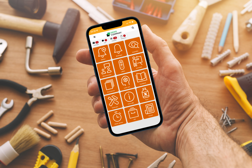 VeiligWerk app in gebruik